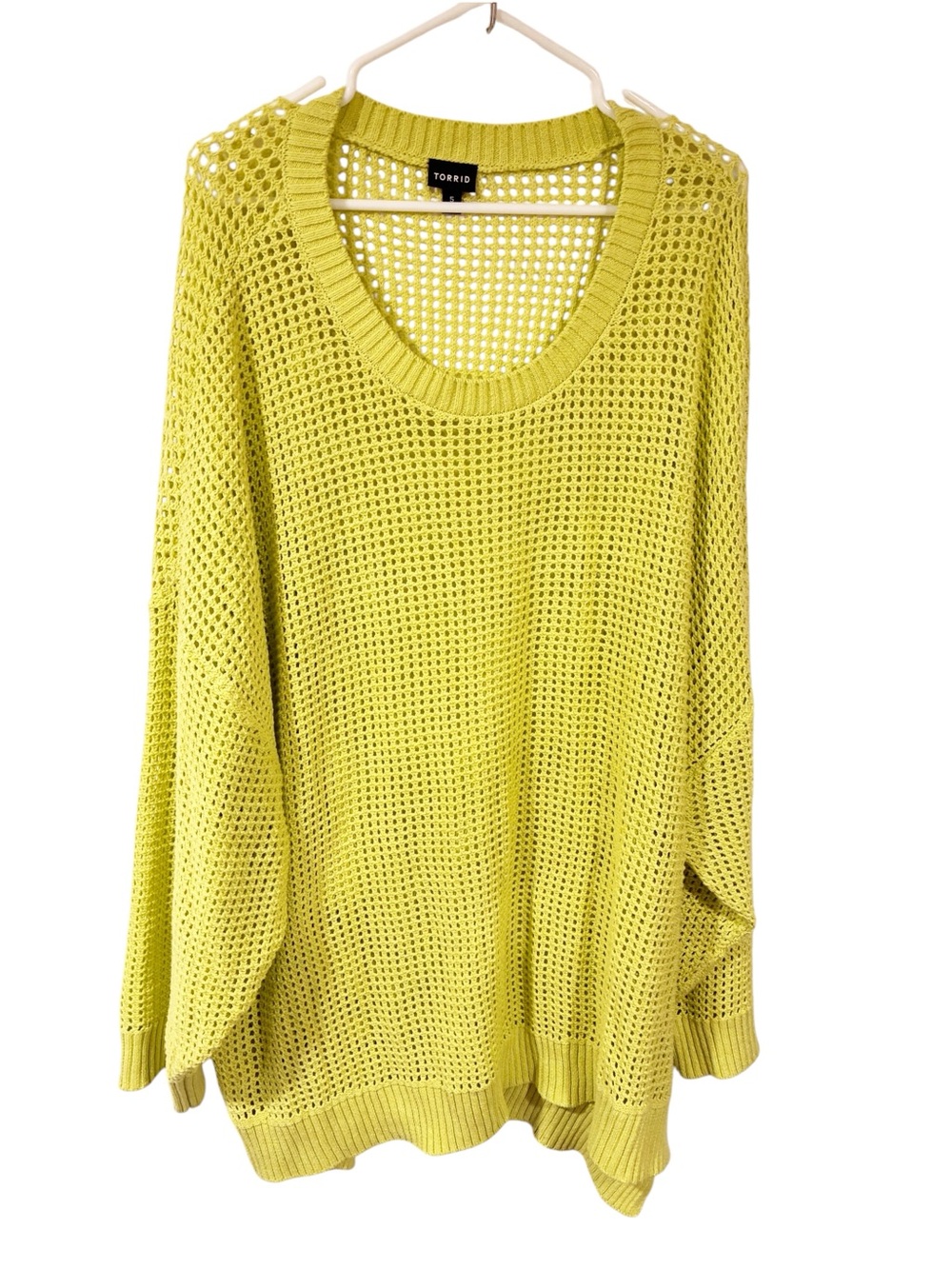Torrid Plus Size Open Stitch Crew Pullover Sweater Asian Pear Size 5X